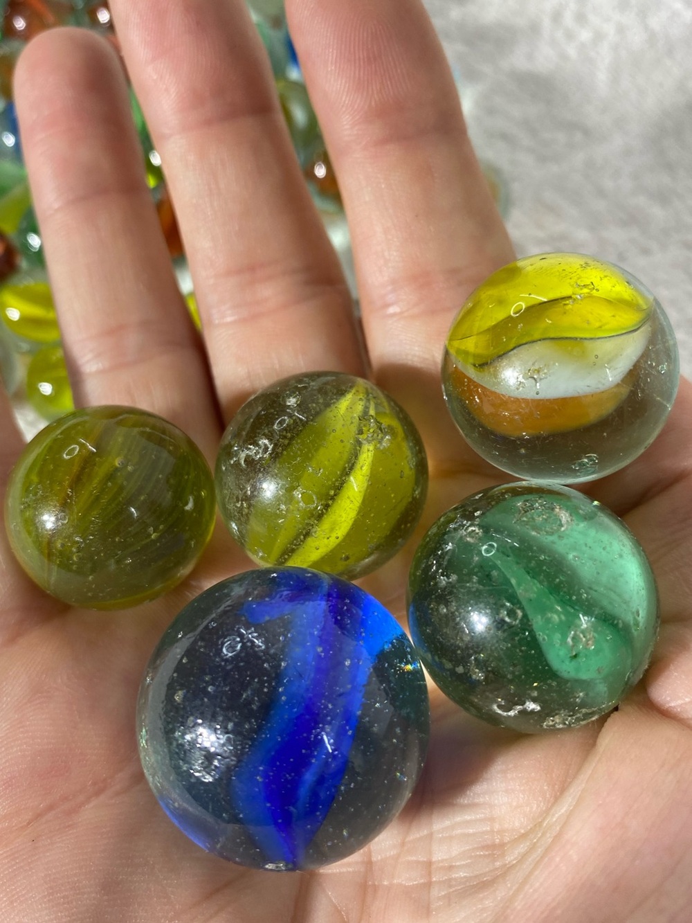 Vintage Marbles Lot 80+ Includes 4 Rare 6 Vane Multicolour Cat's Eyes & Shooters - Picture 3 of 8